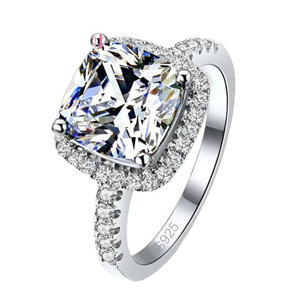 925 Sterling Silver Halo Engagement Ring
