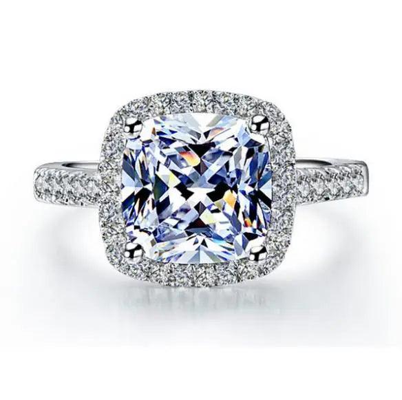 925 Sterling Silver Halo Engagement Ring