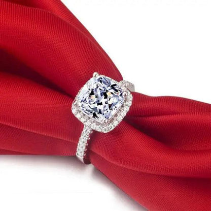 925 Sterling Silver Halo Engagement Ring