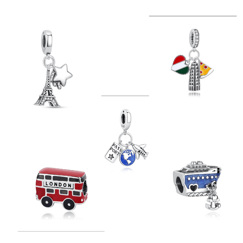 World Travel Charms for Pandora Bracelets at Heart Crafted Gifts
