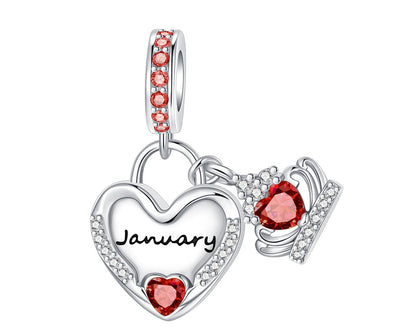 Pandora Birthstone Charm in Heart Shape | Heart Crafted Gifts