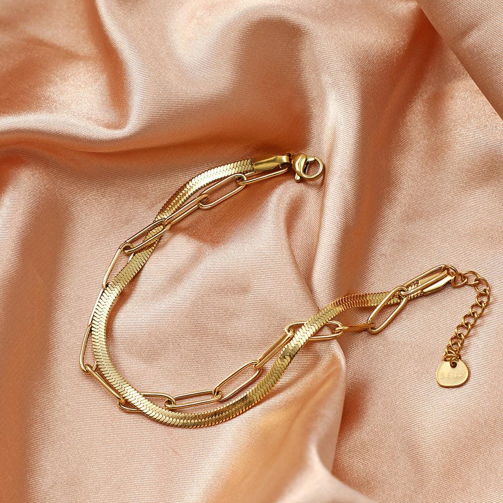 Timeless Double Layered Link Chain Bracelet for Women