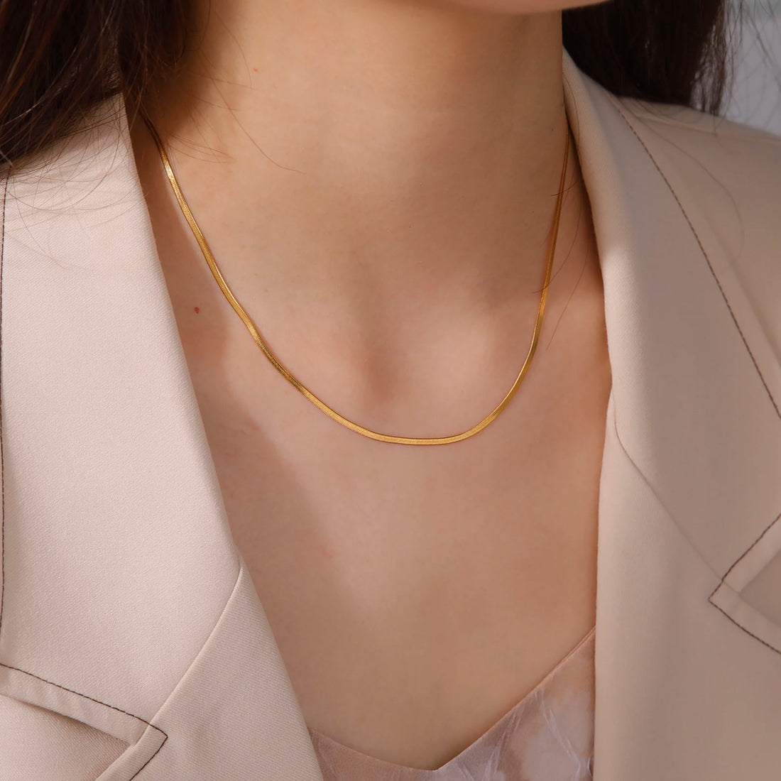 Stainless Steel Snake Chain Necklace for Women & Men in Gold & Silver