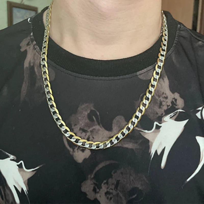 Luxurious Gold Plated Curb Link Cuban Chain Necklace for Men & Women