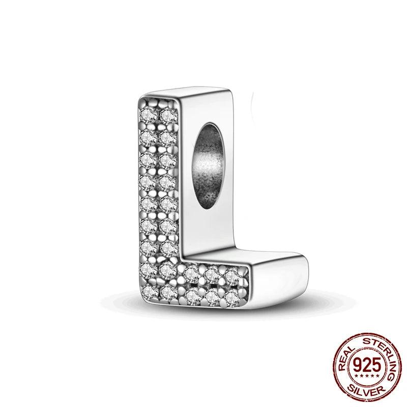 Sparkling Letter Charms: A-Z Alphabet Sterling Silver Charms