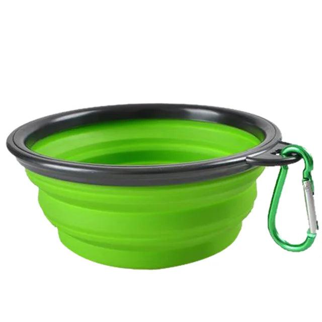 Collapsible Silicone Pet Bowl - Portable Travel Dish with Carabiner