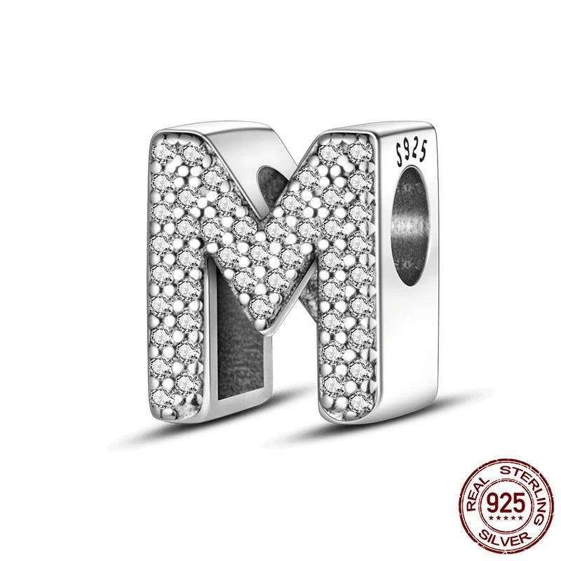 Sparkling Letter Charms: A-Z Alphabet Sterling Silver Charms