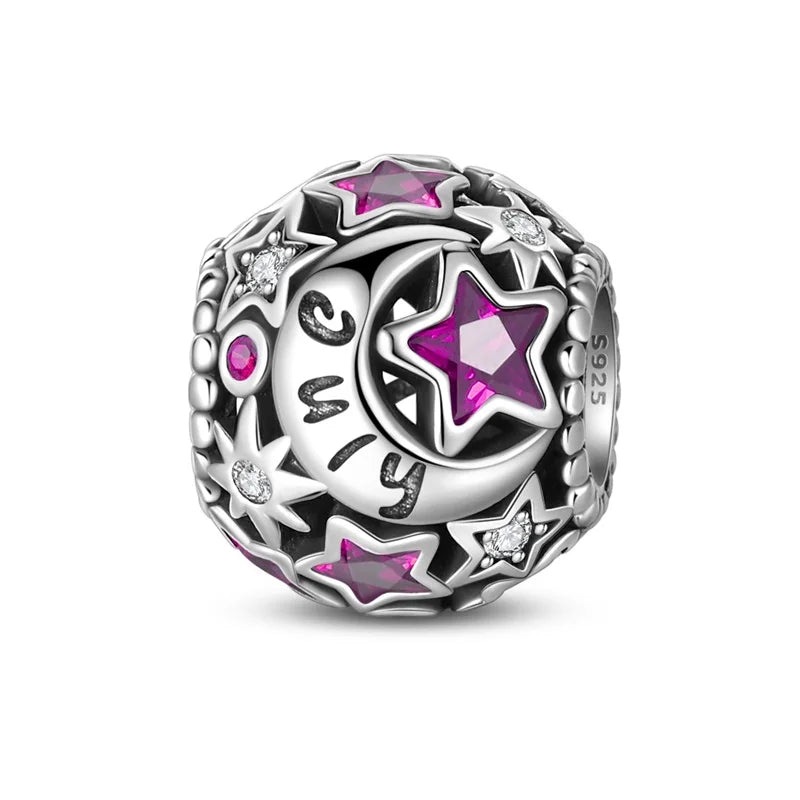 July Birthstone Charms: Round in 925 Sterling Silver