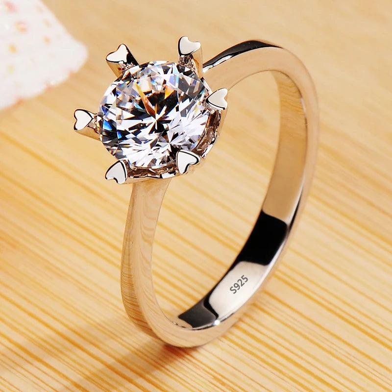 Luxury 18K White Gold Plated Solitaire: Engagement Ring