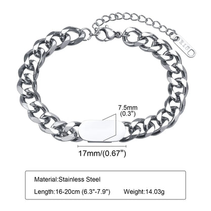 Cuban Chain Custom Bracelet for Men – Wristband Gift for him