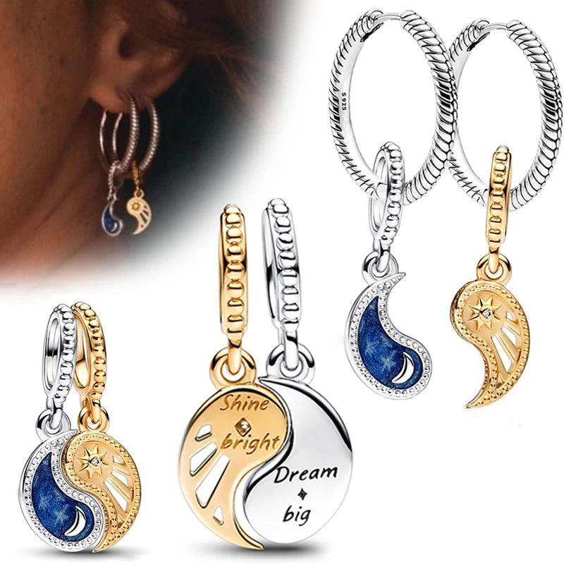 14k Gold Plated Two Tone Splittable Charms for Pandora Bracelets