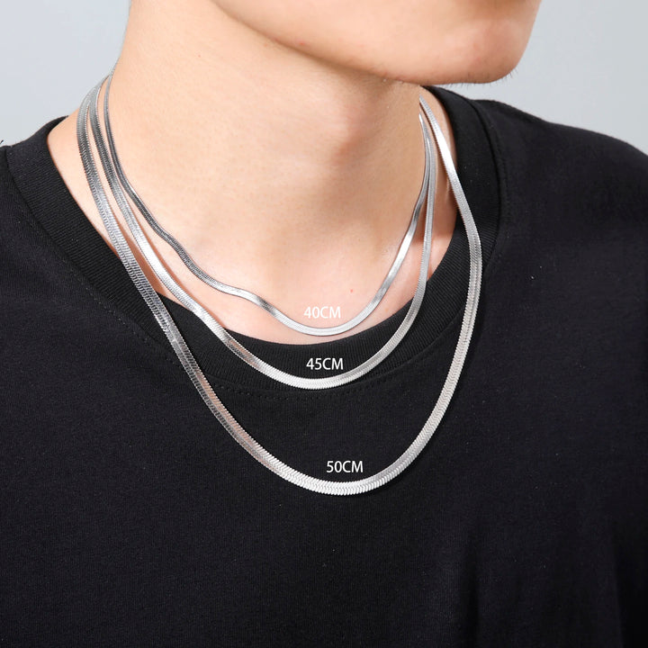 Snake Chain Choker Necklace in Gold & Silver for Men & Women