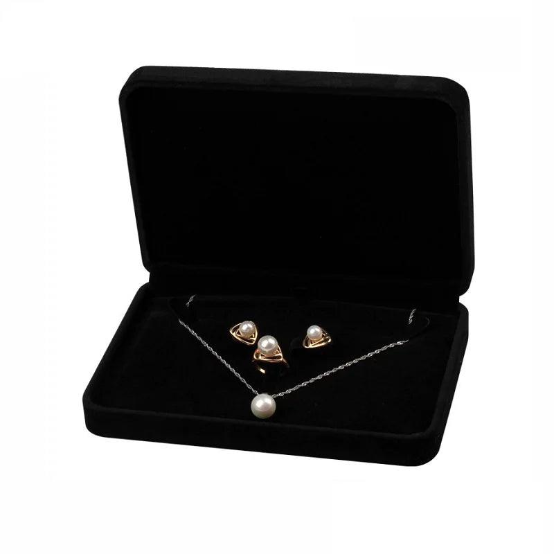 Black Velvet Jewelry Storage Gift Set Box