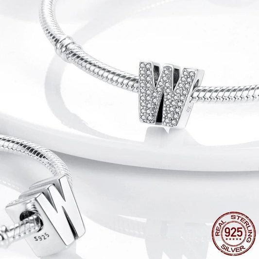 Sparkling Letter Charms: A-Z Alphabet Sterling Silver Charms