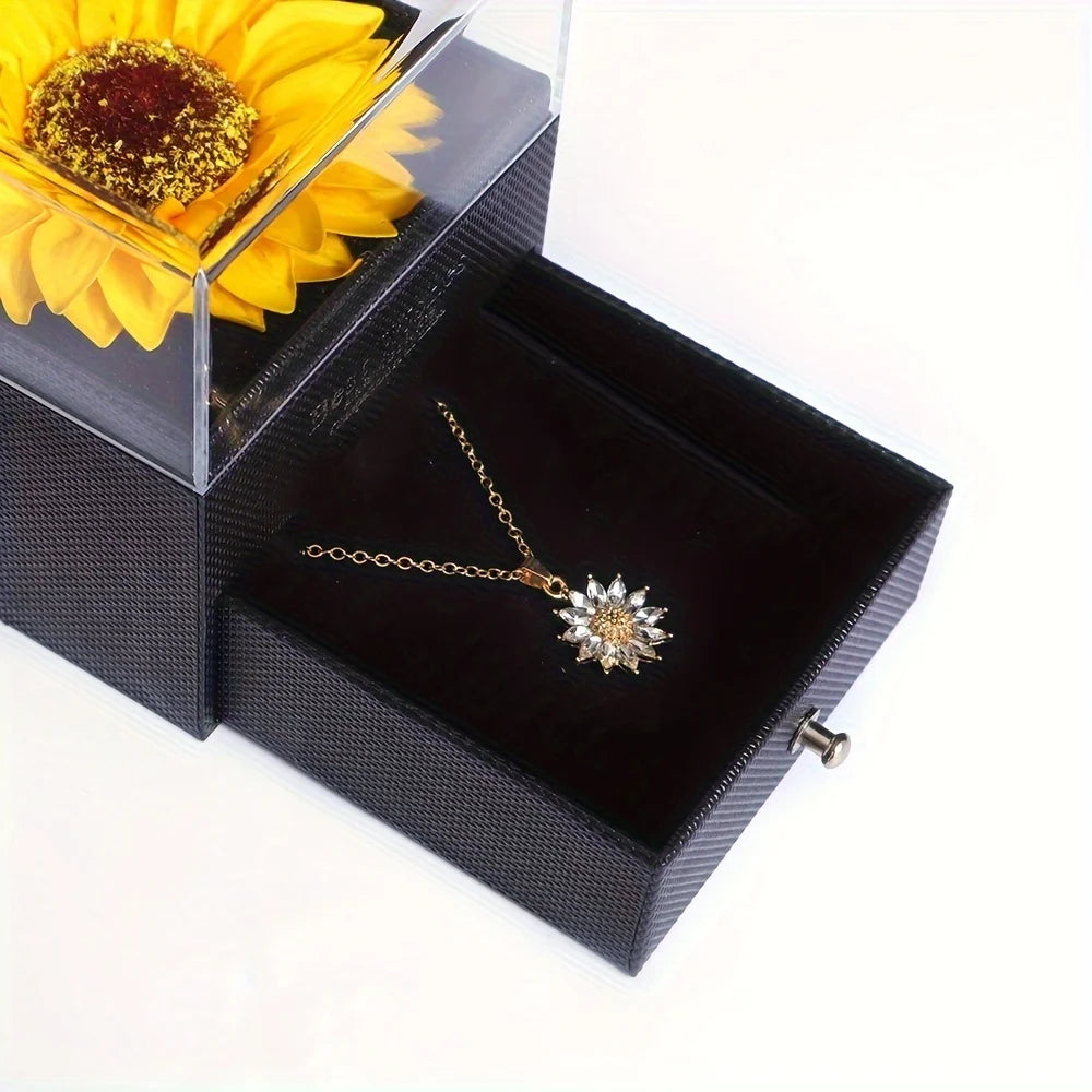 Sunflower Necklace in a beautiful gift box: Heart Crafted Gifts