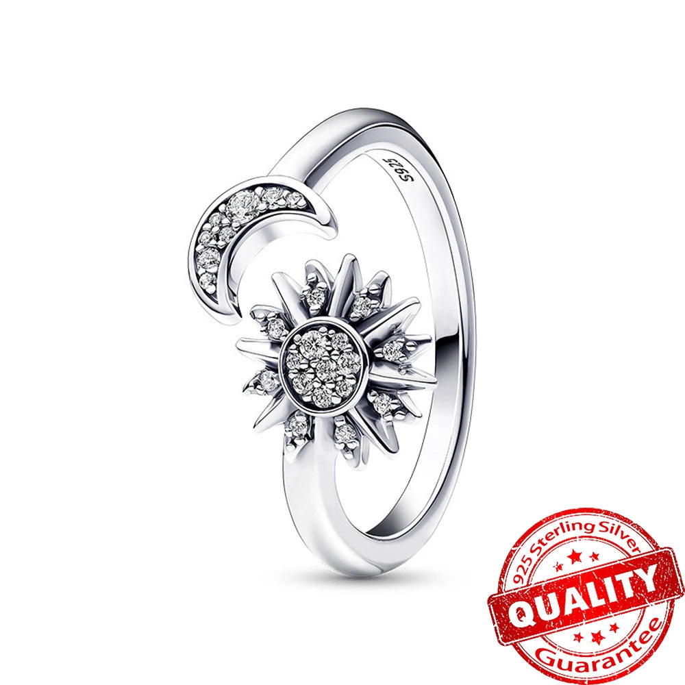 Sterling Silver Sun & Moon Ring