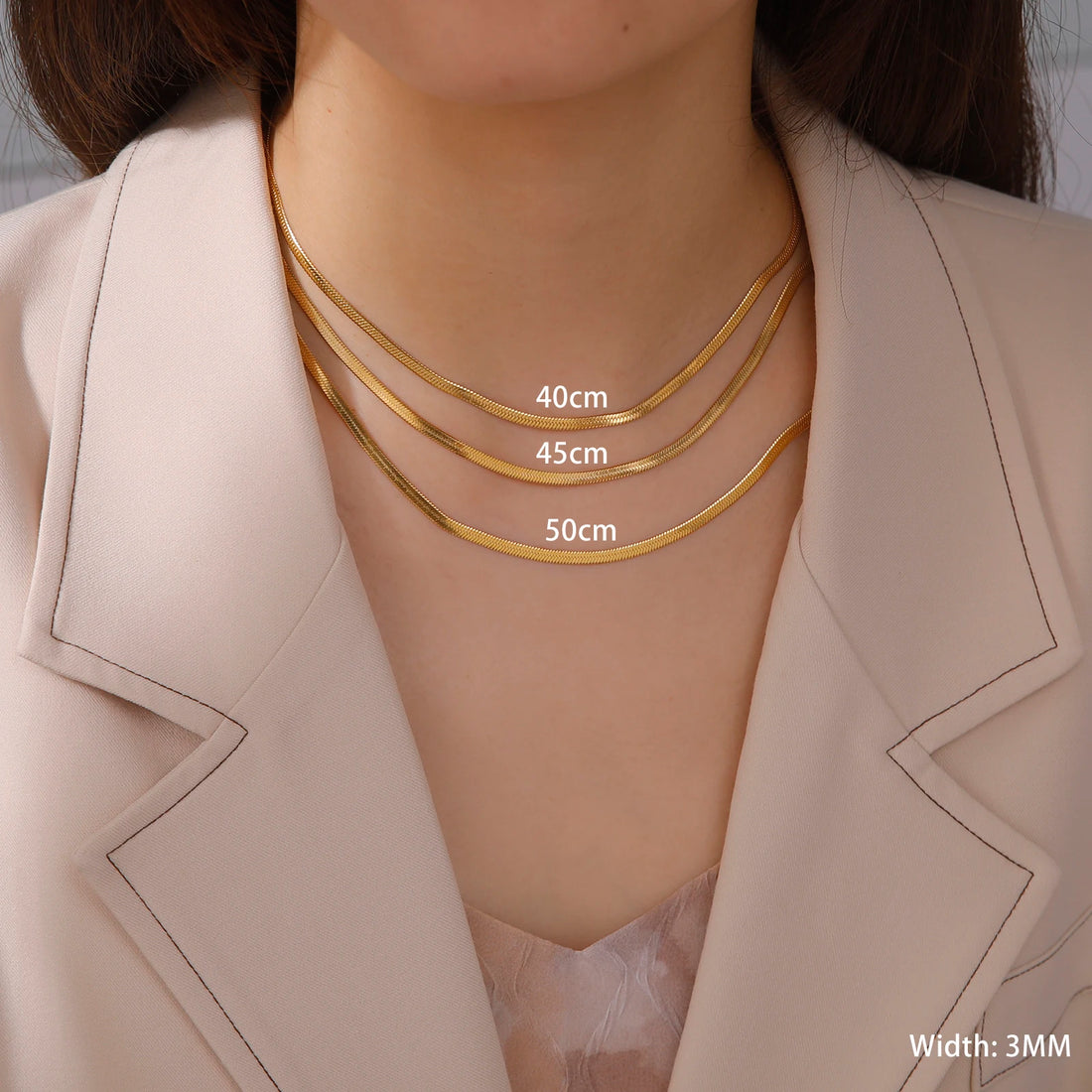 Stainless Steel Snake Chain Necklace for Women & Men in Gold & Silver