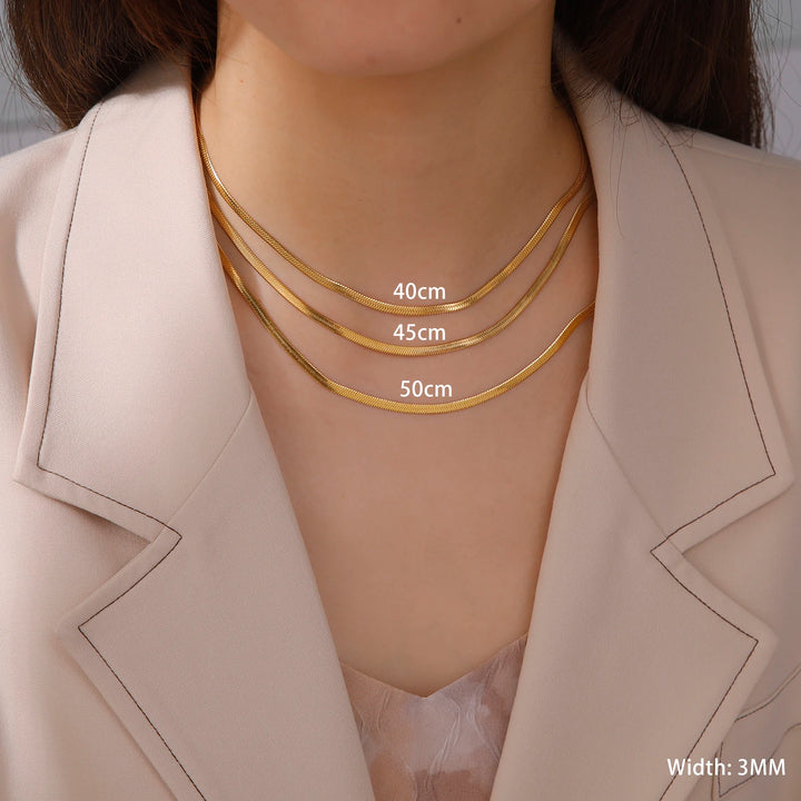Stainless Steel Snake Chain Necklace for Women & Men in Gold & Silver