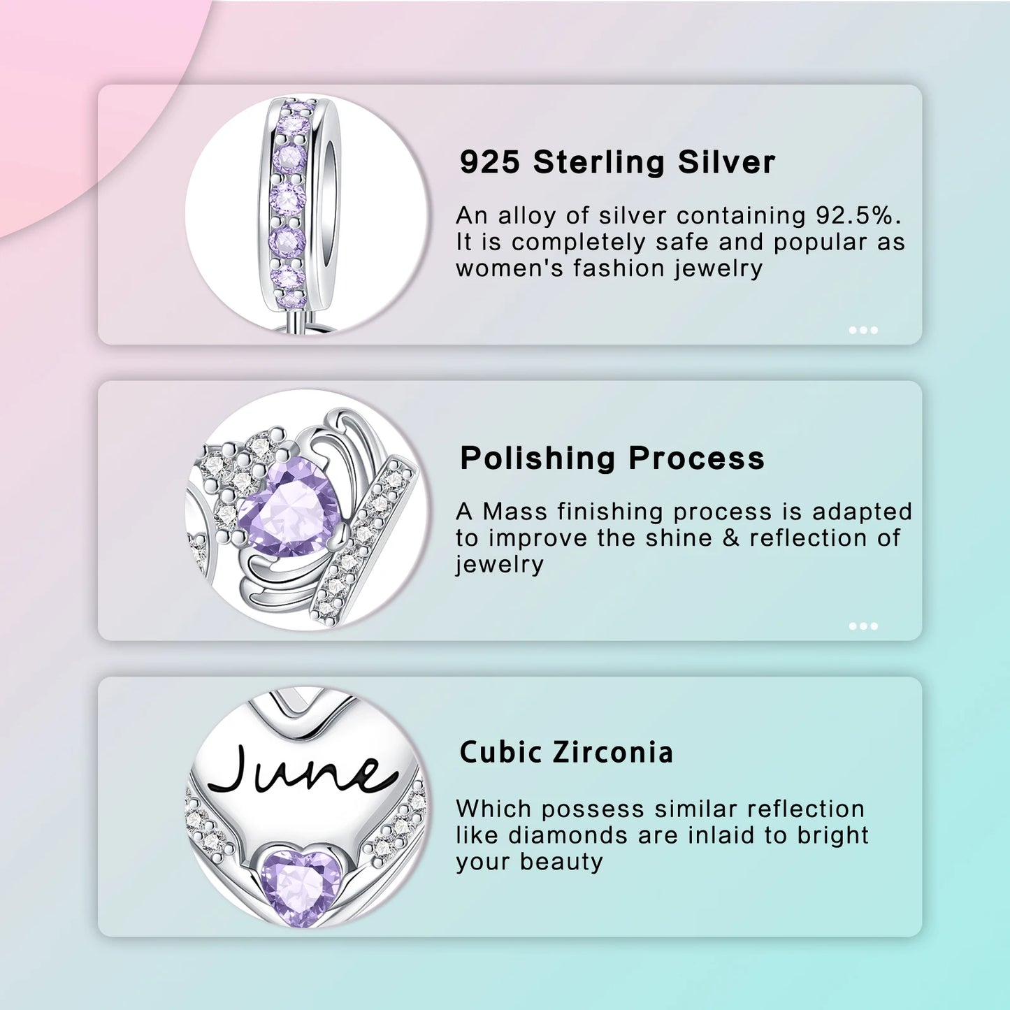Pandora Birthstone Charm in Heart Shape | Heart Crafted Gifts