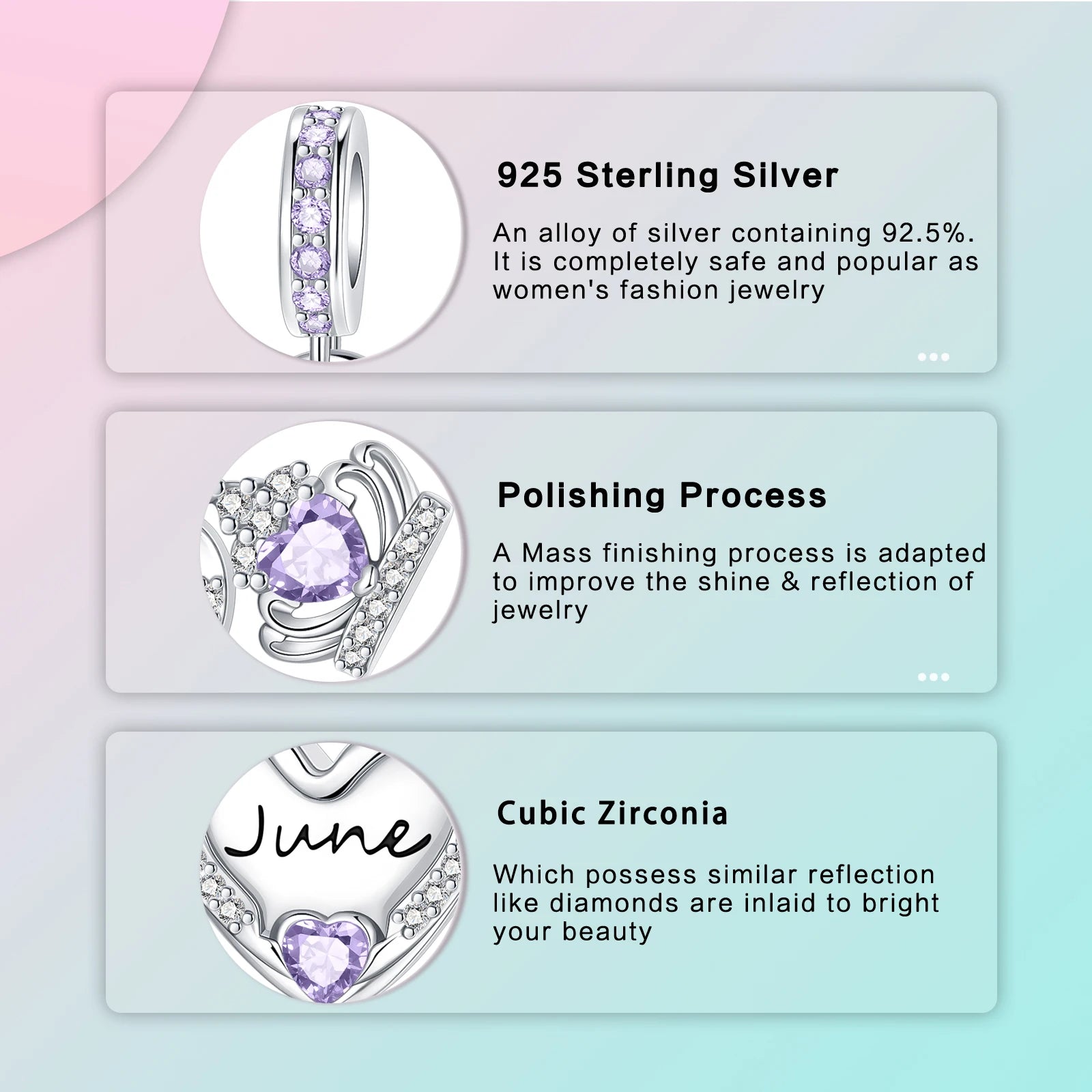 Pandora Birthstone Charm in Heart Shape | Heart Crafted Gifts