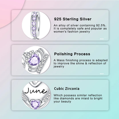 Pandora Birthstone Charm in Heart Shape | Heart Crafted Gifts