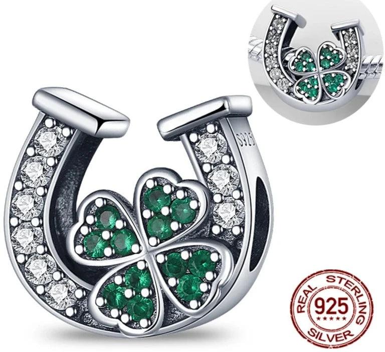 Van Cleef Design of 4 Leaf Clover Horseshoe Charm fits to Pandora Bracelets