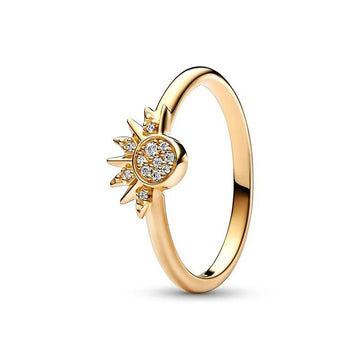 Gold Plated Sun Ring in 925 Sterling Silver