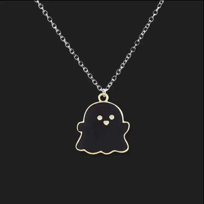 Halloween Black Ghost Necklace | Heart Crafted Gifts