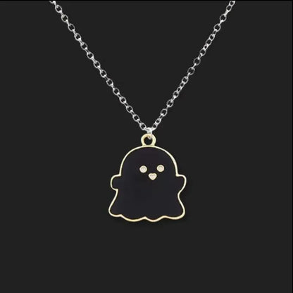 Halloween Black Ghost Necklace | Heart Crafted Gifts