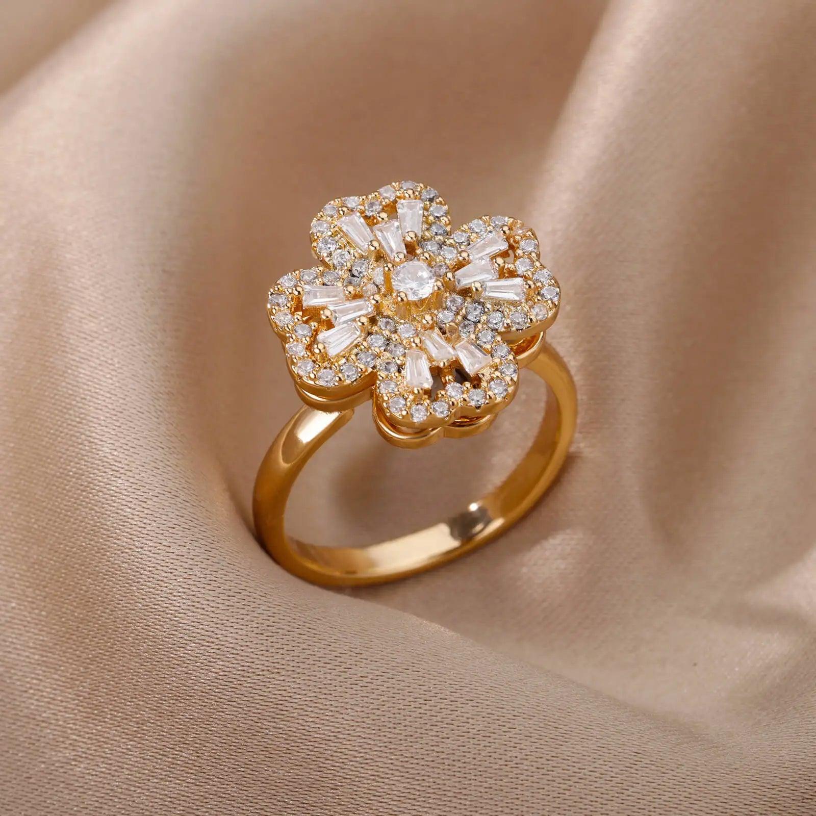 Lucky Four-Leaf Clover Magnetic Pendant Necklace & Ring Set - Heart Crafted Gifts