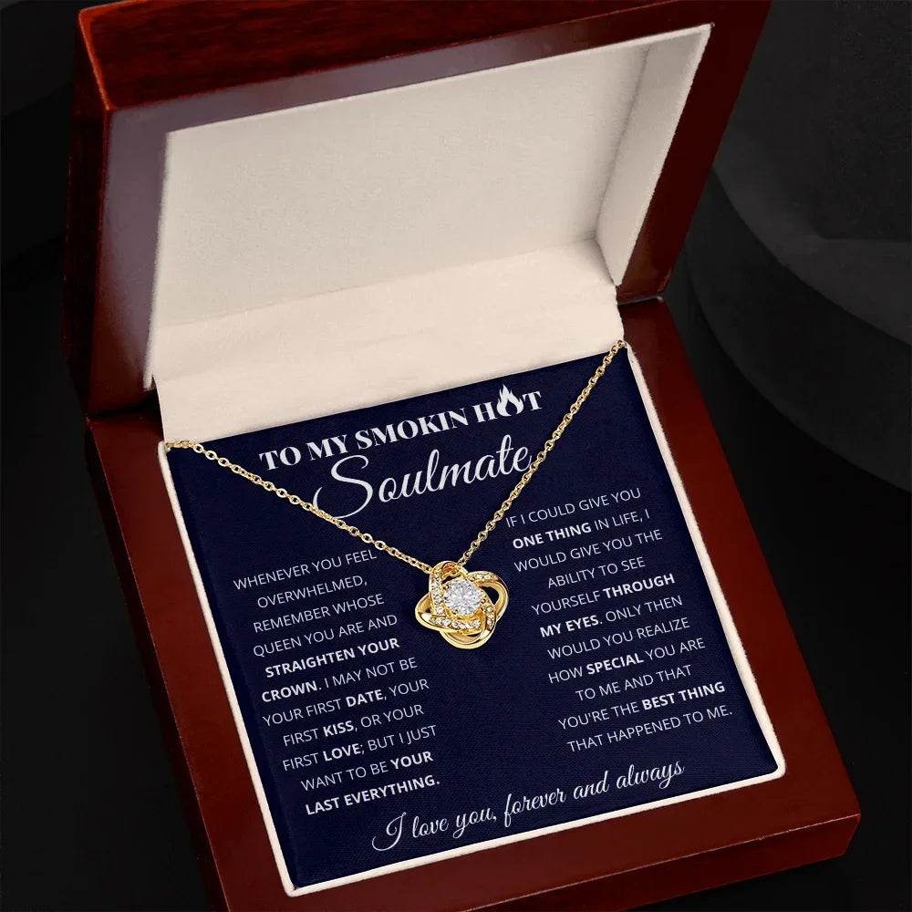 Necklace Gift for Soulmate: Gold Plated Necklace with message card in Gift Box