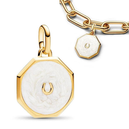 14k Gold Plated Octagon Lock Charms for Pandora Bracelets