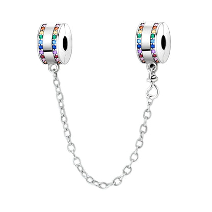 Sparkle Colors Safety Chain Charms for Pandora Bracelet