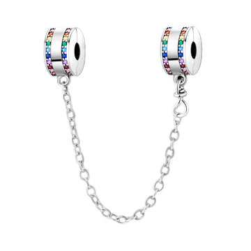 Sparkle Colors Safety Chain Charms for Pandora Bracelet
