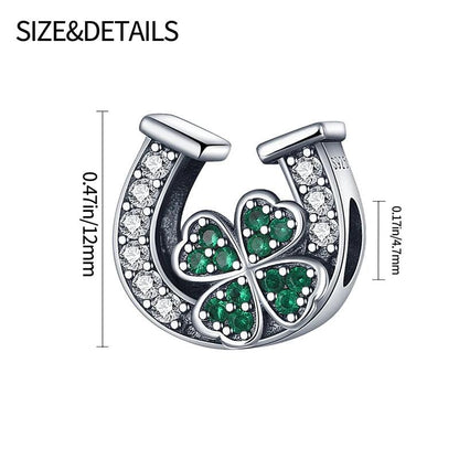 Van Cleef Design of 4 Leaf Clover Horseshoe Charm fits to Pandora Bracelets