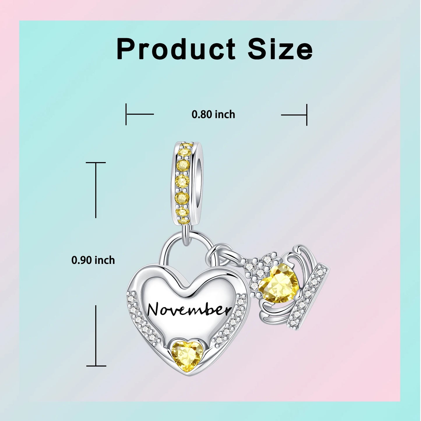 Pandora Birthstone Charm in Heart Shape | Heart Crafted Gifts