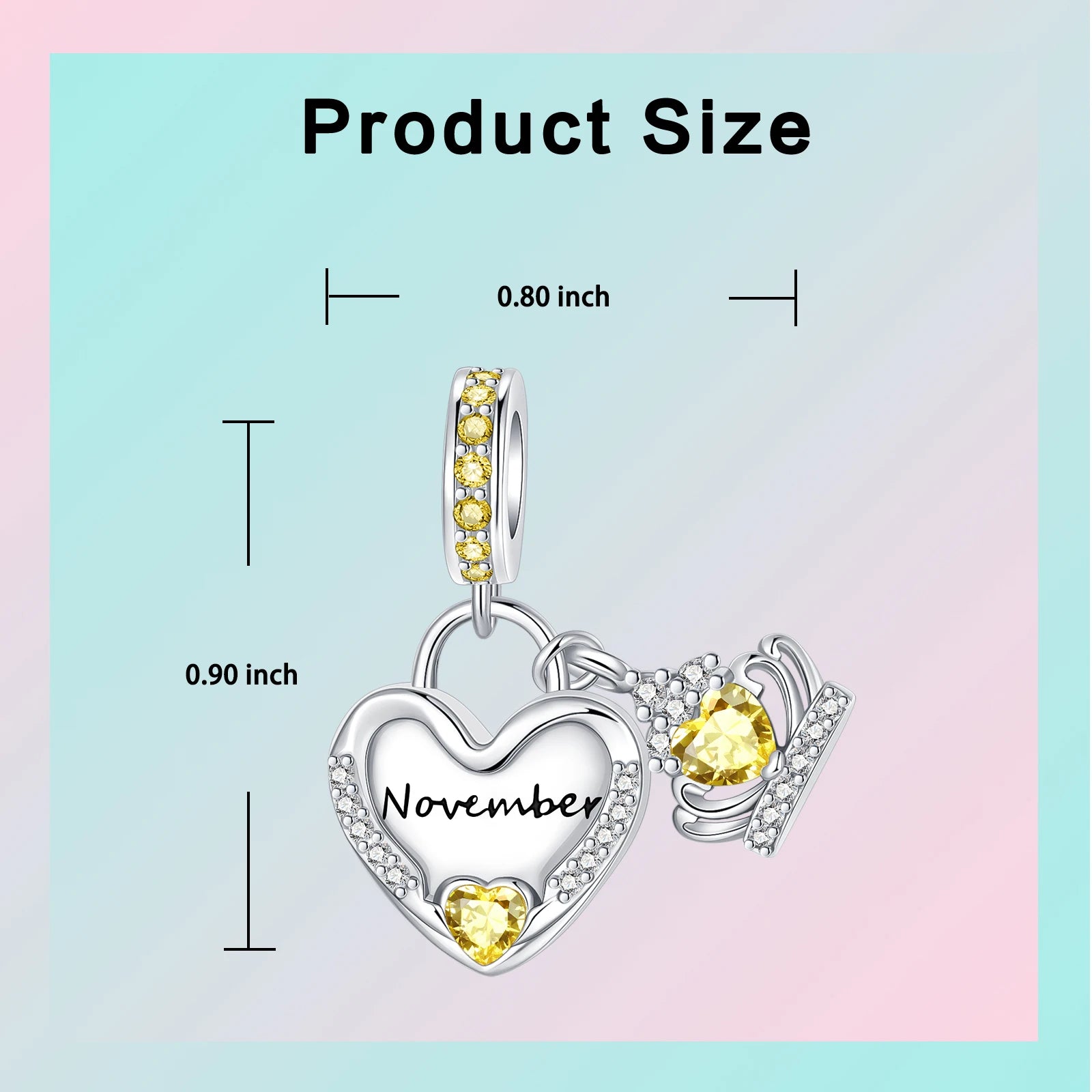 Pandora Birthstone Charm in Heart Shape | Heart Crafted Gifts