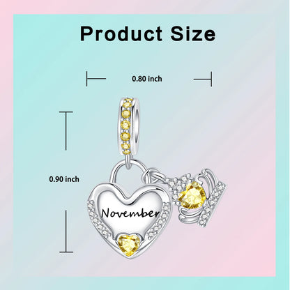 Pandora Birthstone Charm in Heart Shape | Heart Crafted Gifts