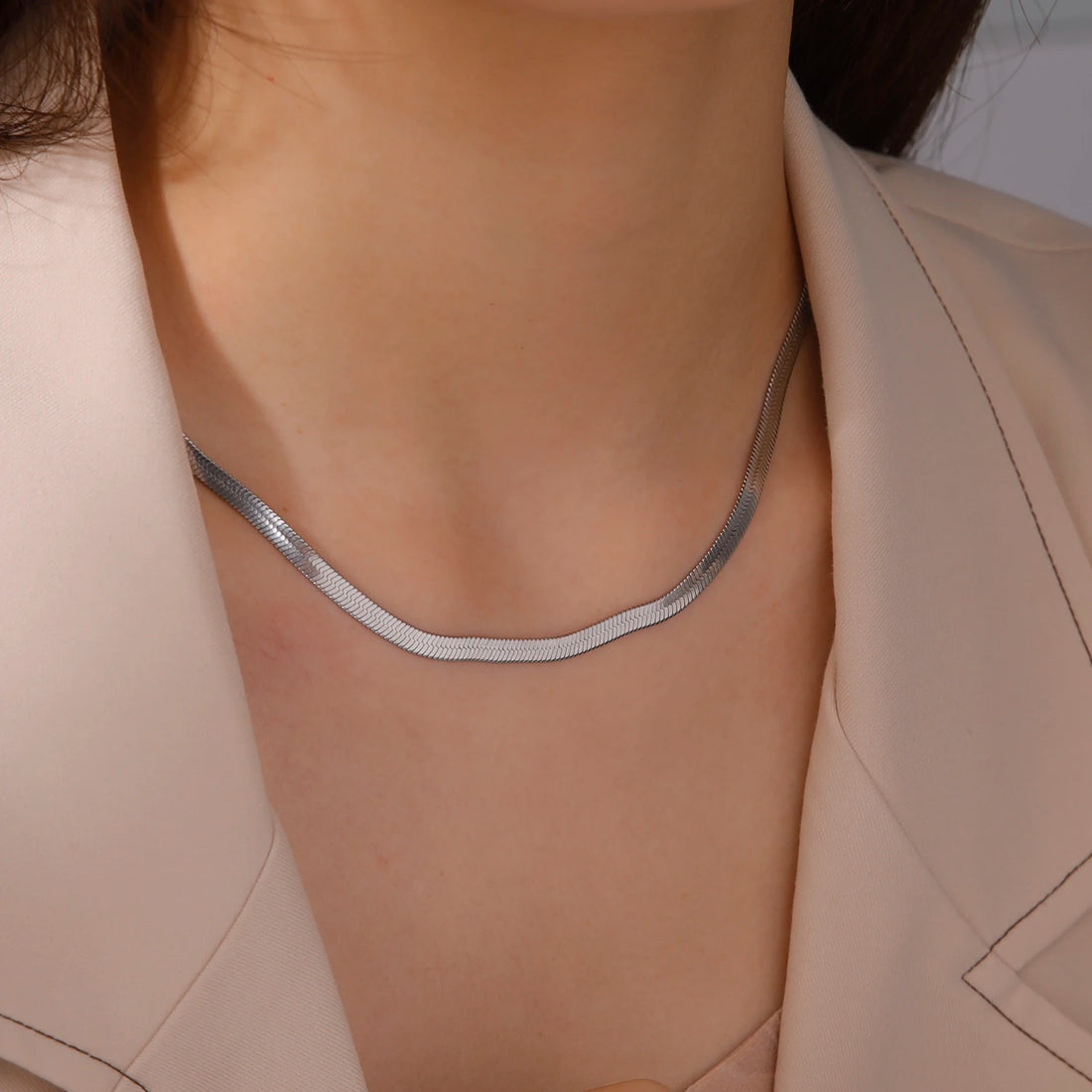 Stainless Steel Snake Chain Necklace for Women & Men in Gold & Silver