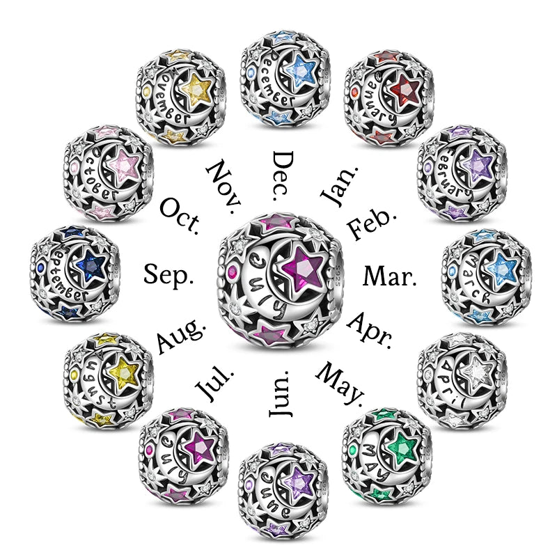 Birthstone Charms: Round in 925 Sterling Silver