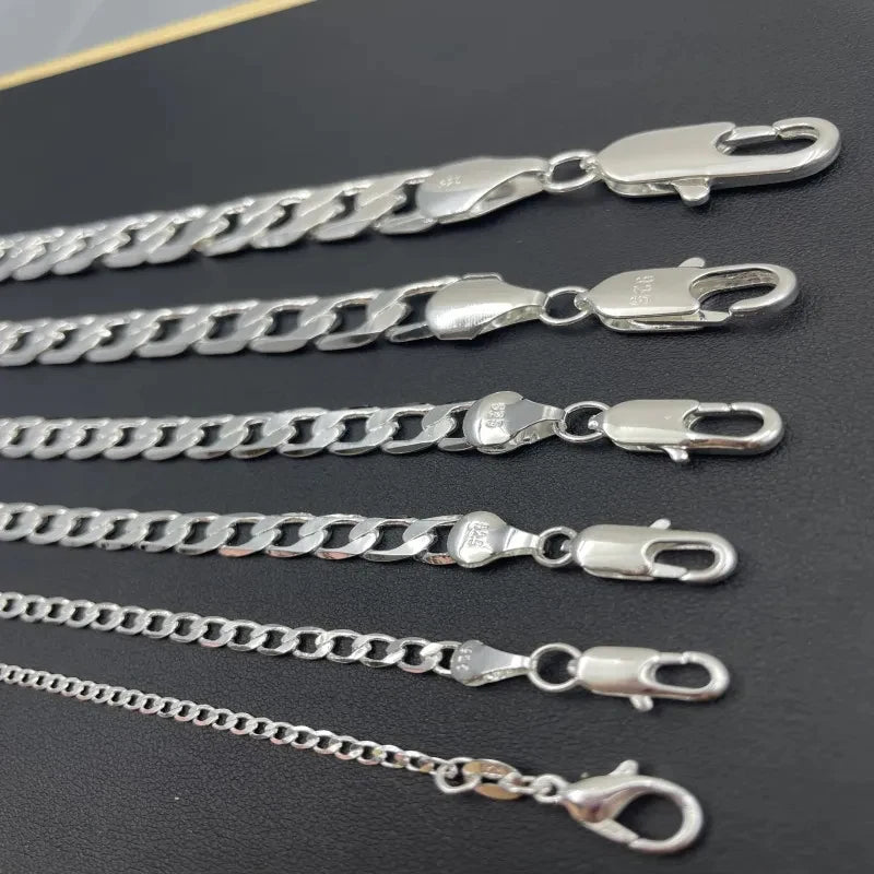 Link Chain Necklace in Sterling Silver: Men & Women Jewelry Gift