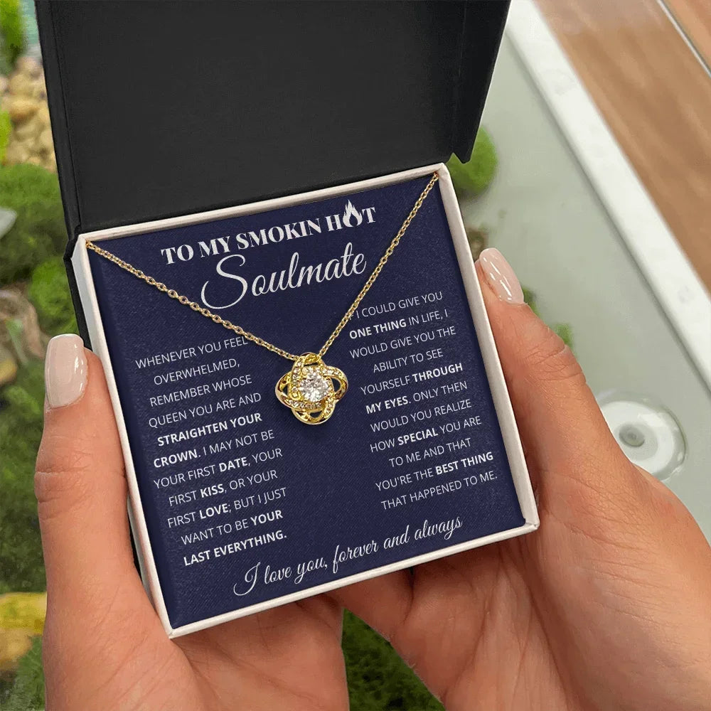 Necklace Gift for Soulmate: Gold Plated Necklace with message card in Gift Box