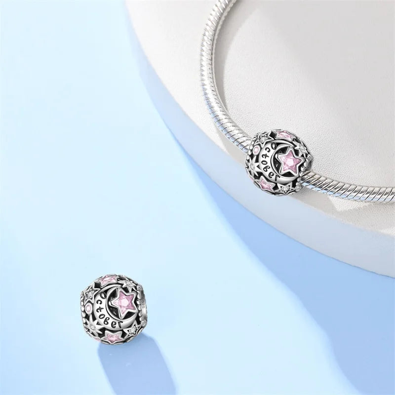 Birthstone Charms: Round in 925 Sterling Silver