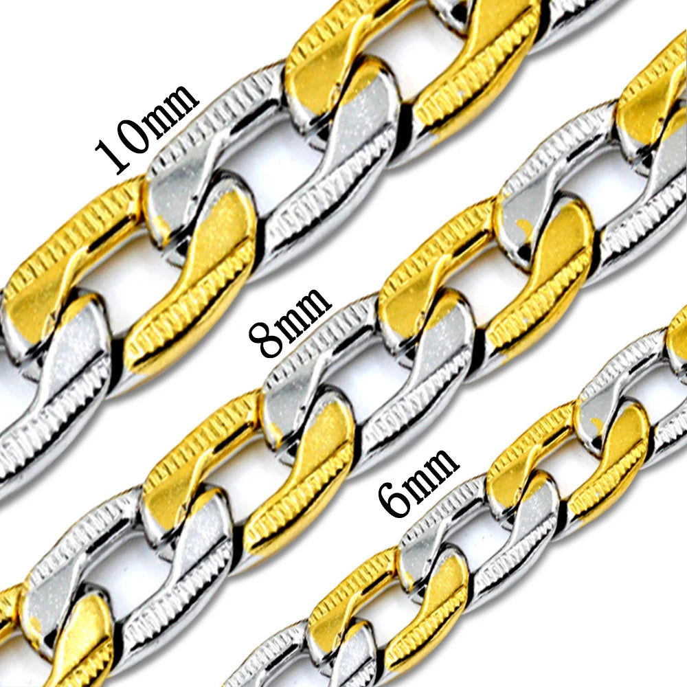 Luxurious Gold Plated Curb Link Cuban Chain Necklace for Men & Women