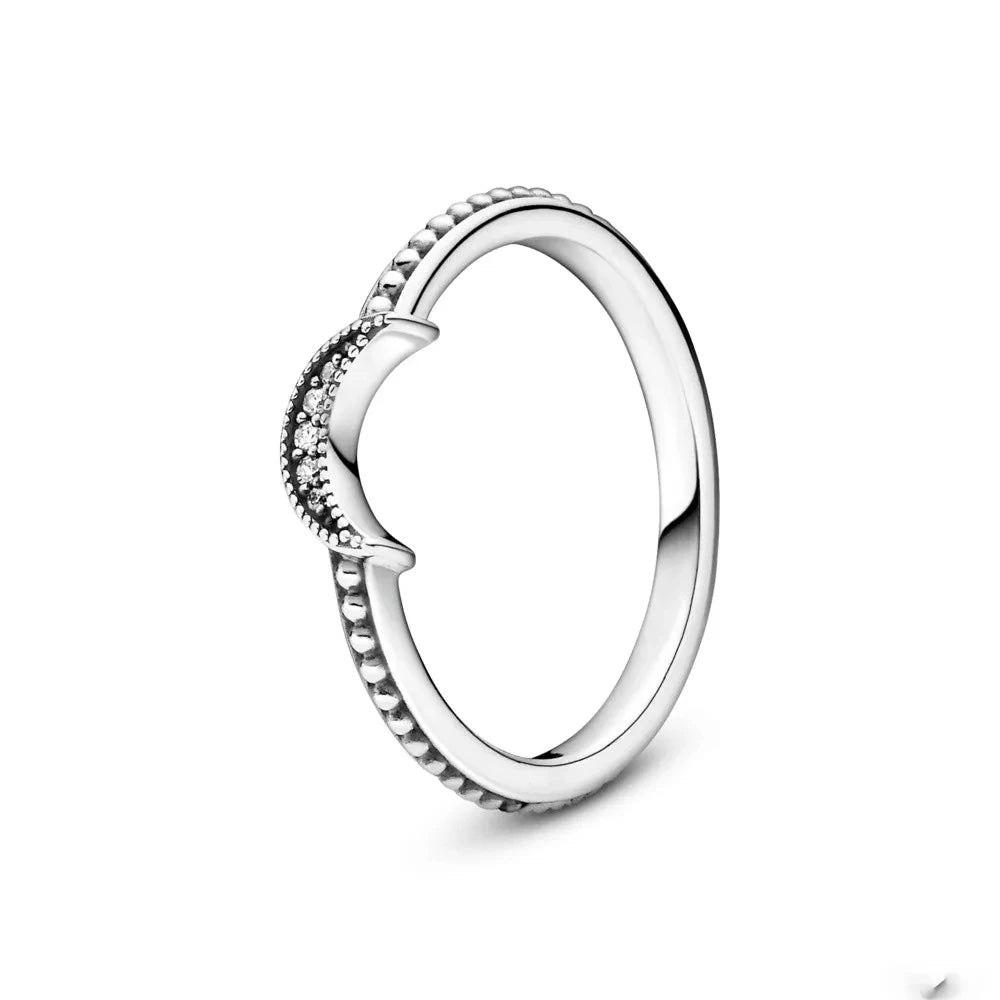 Shining Sun & Moon Ring – 925 Sterling Silver Celestial Ring for Women, Classic Everyday Jewelry Gift