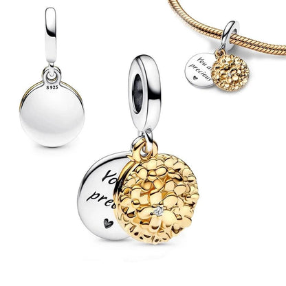 14k Gold Plated Two Tone Coin Charms for Pandora Bracelets
