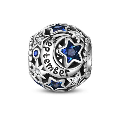 September Birthstone Charms: Round in 925 Sterling Silver