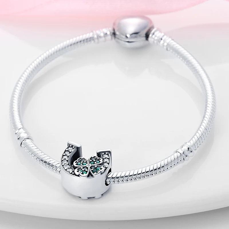 Van Cleef Design of 4 Leaf Clover Horseshoe Charm fits to Pandora Bracelets