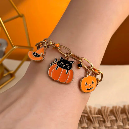 Readymade Halloween Charms Bracelets Pumpkin | Heart Crafted Gifts 