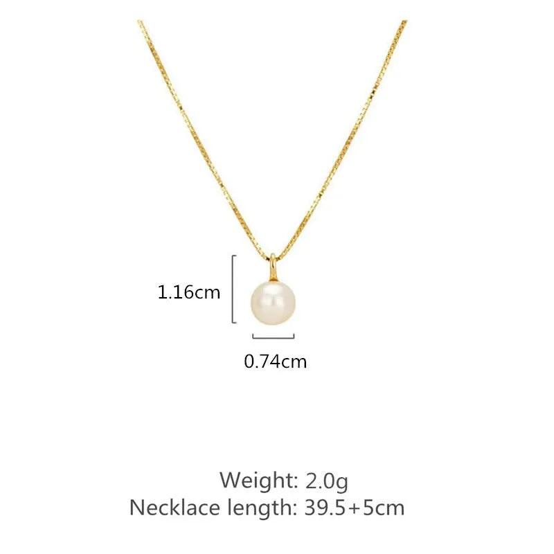 18K Gold Plated Sterling Silver Pearl Pendant Necklace - June Birthstone - Heart Crafted Gifts